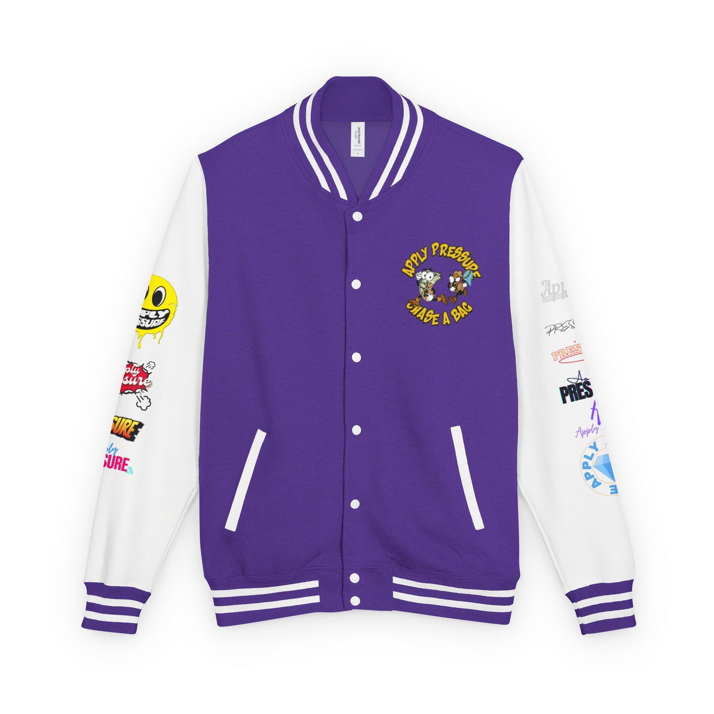 Letterman Jacket — "Apply Pressure Chase a Bag" Streetwear Varsity Jacket