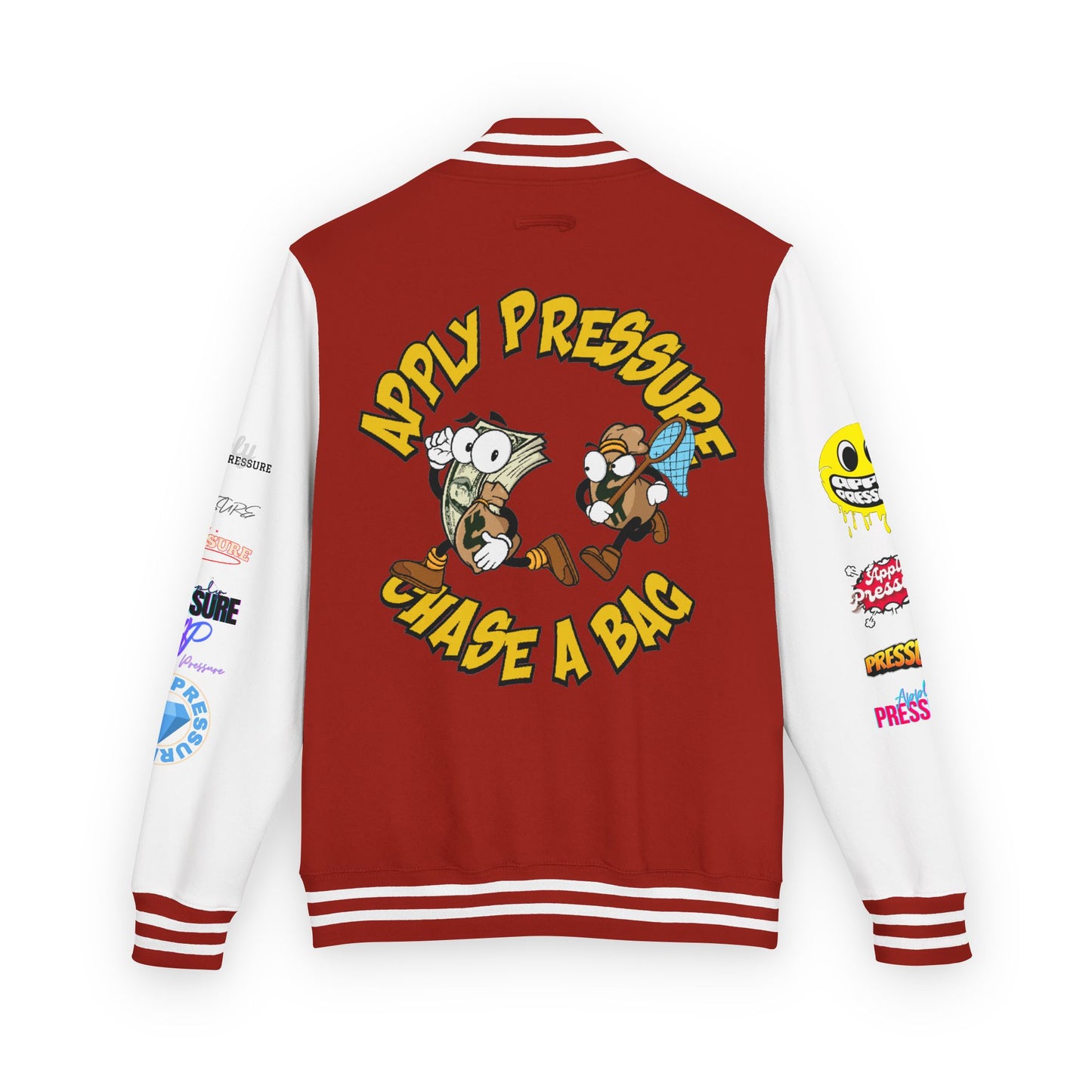 Letterman Jacket — "Apply Pressure Chase a Bag" Streetwear Varsity Jacket