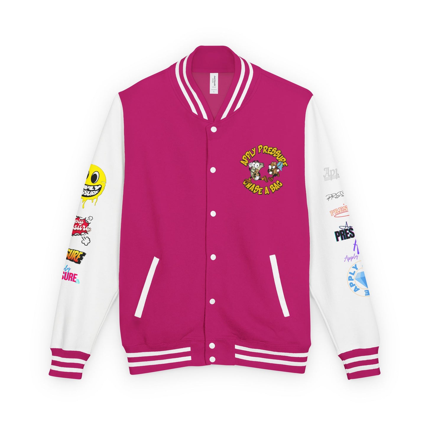 Letterman Jacket — "Apply Pressure Chase a Bag" Streetwear Varsity Jacket